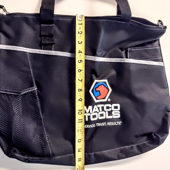 MATCO TOOLS ~ Collector Tote, Black Canvas, Zipper, 5 Pockets, Dbl Straps, NEW! - Picture 8 of 9